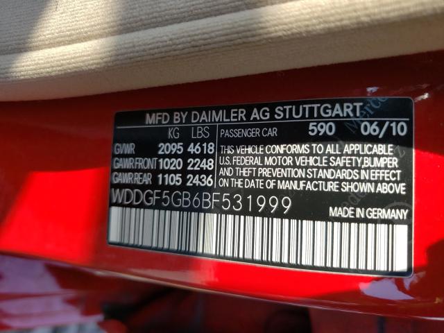 2011 MERCEDES-BENZ C 350 WDDGF5GB6BF531999