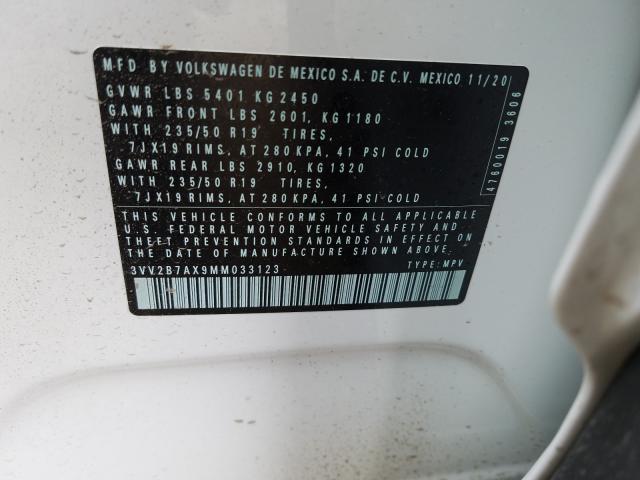 2021 VOLKSWAGEN TIGUAN 3VV2B7AX9MM033123