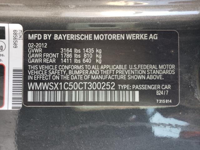 2012 MINI COOPER COU WMWSX1C50CT300252