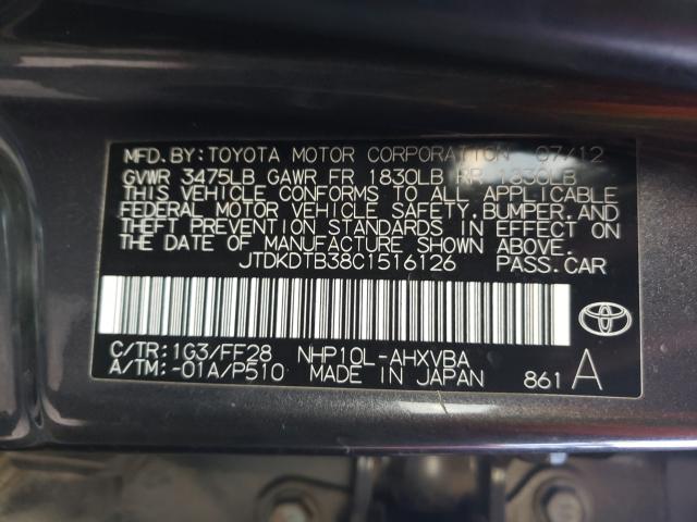 2012 TOYOTA PRIUS C JTDKDTB38C1516126