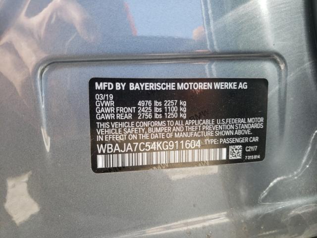 2019 BMW 530 XI WBAJA7C54KG911604