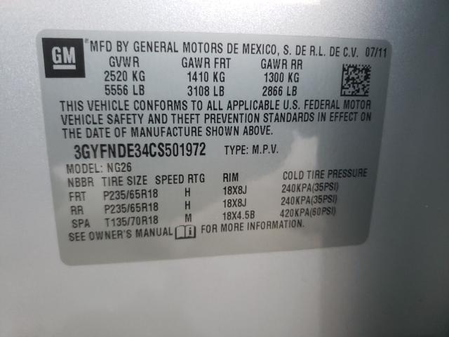 2012 CADILLAC SRX LUXURY 3GYFNDE34CS501972