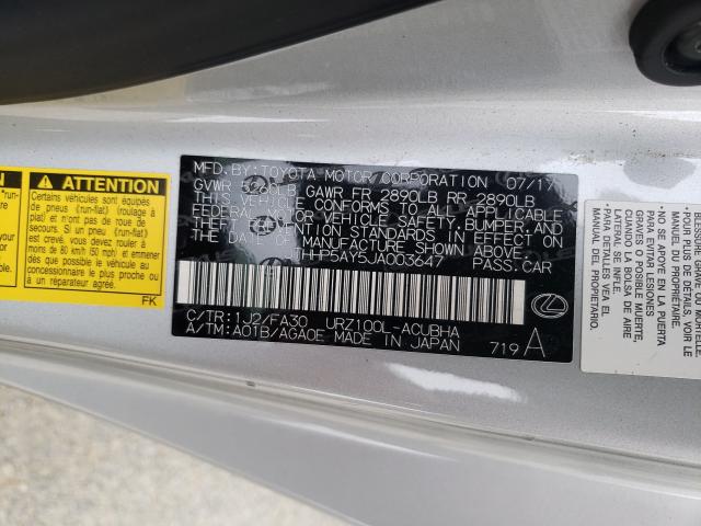2018 LEXUS LC 500 JTHHP5AY5JA003647