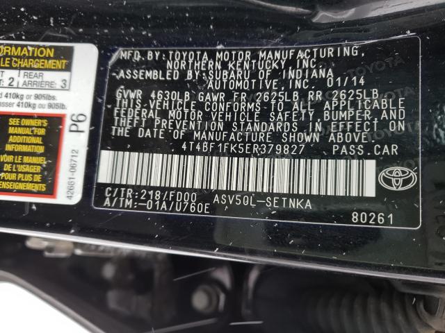 2014 TOYOTA CAMRY LE 4T4BF1FK5ER379827