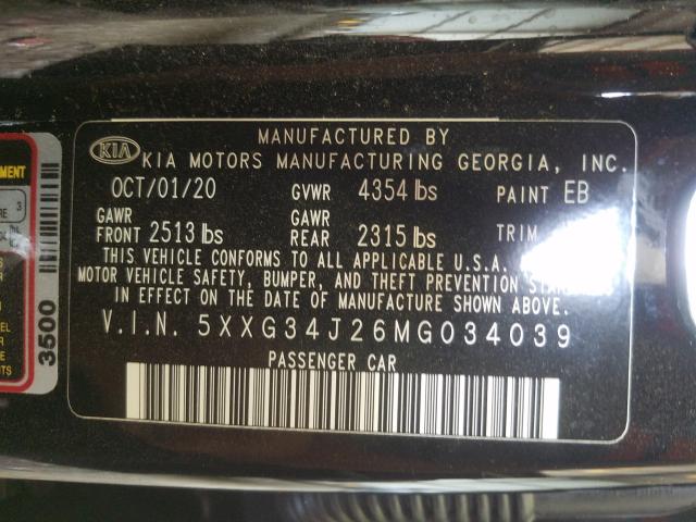2021 KIA K5 EX 5XXG34J26MG034039