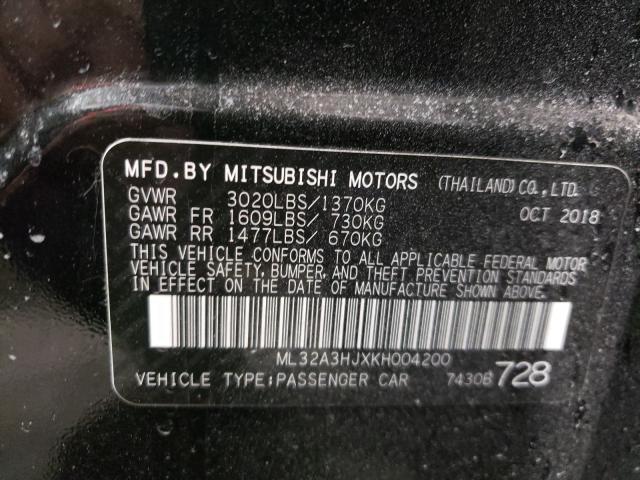 2019 MITSUBISHI MIRAGE ES ML32A3HJXKH004200