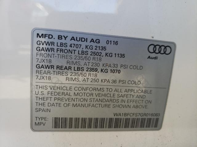 2016 AUDI Q3 PREMIUM WA1BFCFS7GR016083