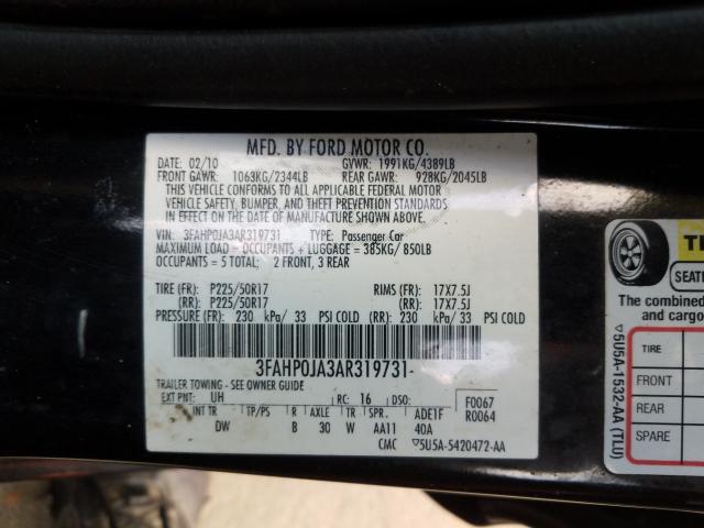 2010 FORD FUSION 3FAHP0JA3AR319731