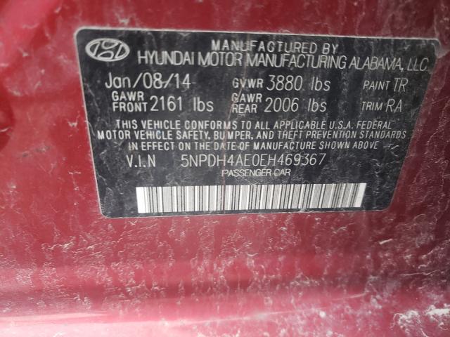 2014 HYUNDAI ELANTRA SE 5NPDH4AE0EH469367