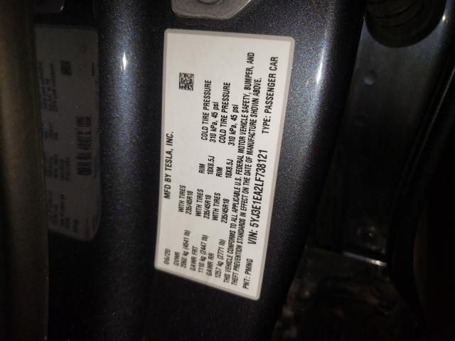 2020 TESLA MODEL 3 5YJ3E1EA2LF738121