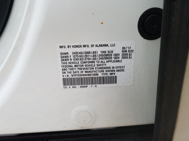 2017 ACURA MDX ADVANC 5FRYD3H84HB013896