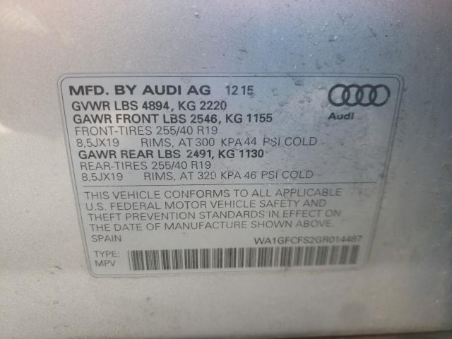 2016 AUDI Q3 PRESTIG WA1GFCFS2GR014487