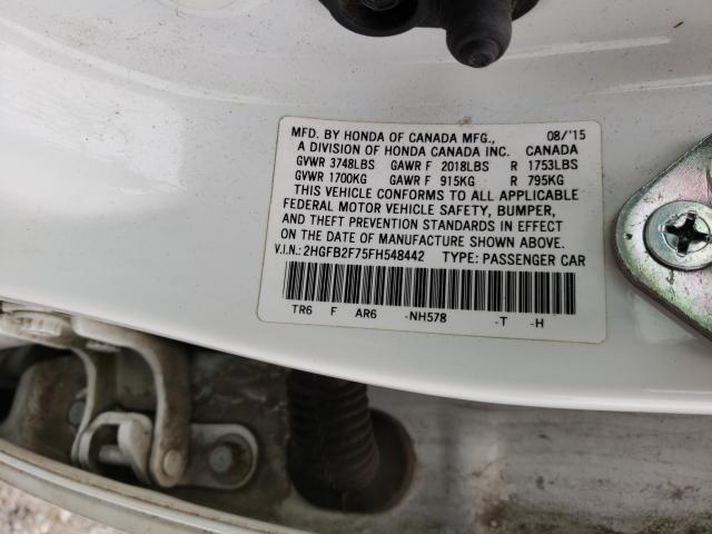 2015 HONDA CIVIC SE 2HGFB2F75FH548442