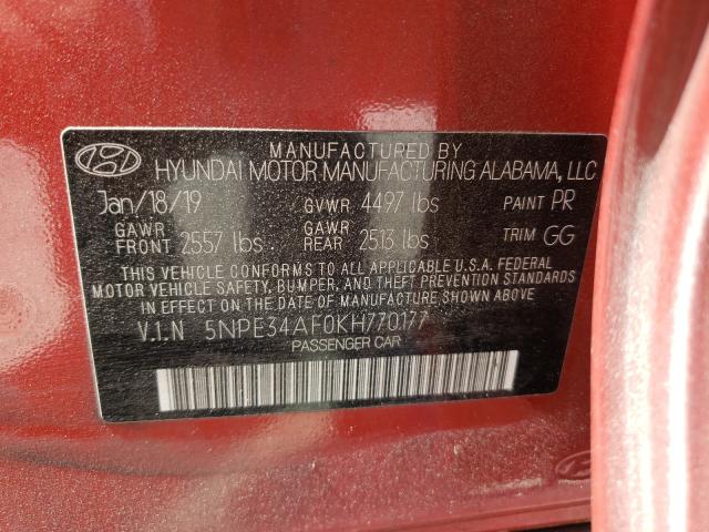 2019 HYUNDAI SONATA LIM 5NPE34AF0KH770177