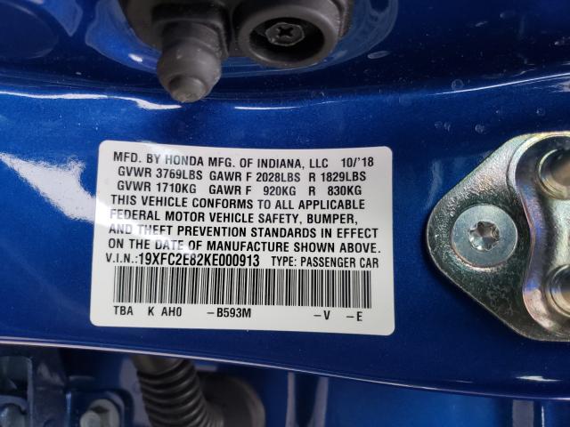 2019 HONDA CIVIC SPOR 19XFC2E82KE000913