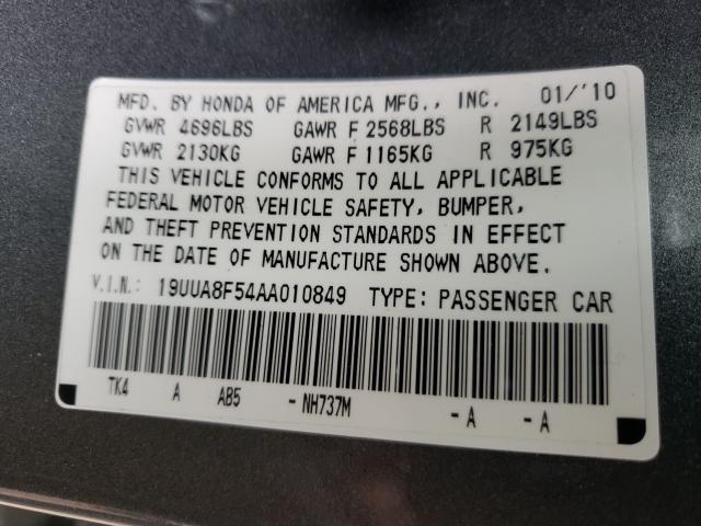 2010 ACURA TL 19UUA8F54AA010849