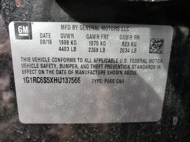 2017 CHEVROLET VOLT LT 1G1RC6S5XHU137566