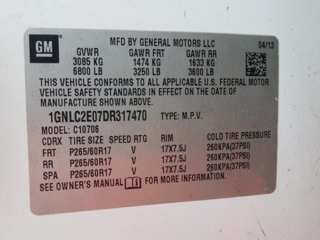 2013 CHEVROLET TAHOE POLI 1GNLC2E07DR317470