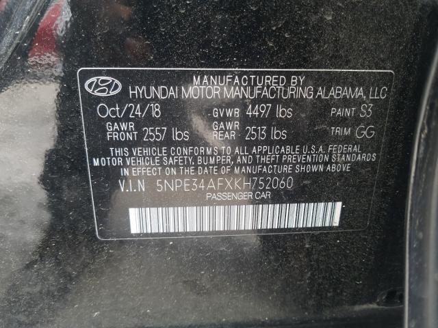2019 HYUNDAI SONATA LIM 5NPE34AFXKH752060