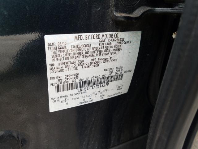 2010 LINCOLN MKS 1LNHL9FT1AG613328