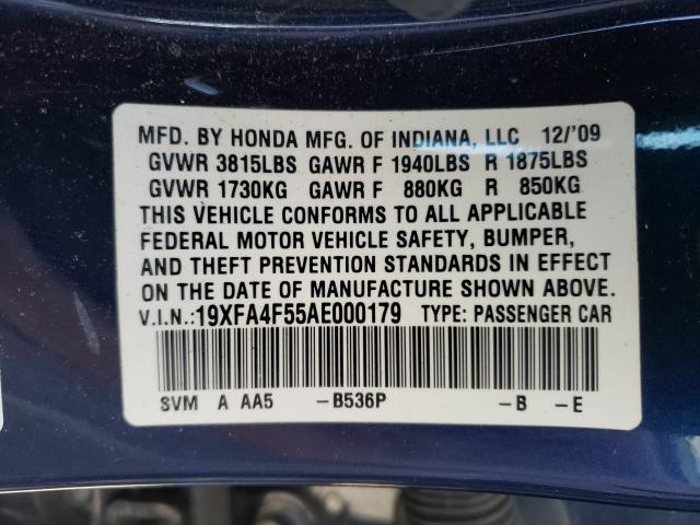 2010 HONDA CIVIC GX 19XFA4F55AE000179