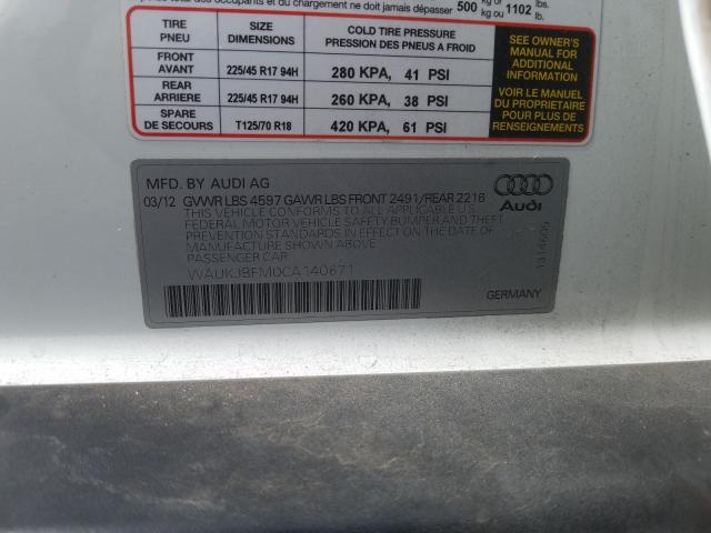 2012 AUDI A3 PREMIUM WAUKJBFM0CA140671