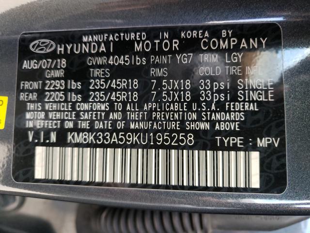 2019 HYUNDAI KONA LIMIT KM8K33A59KU195258