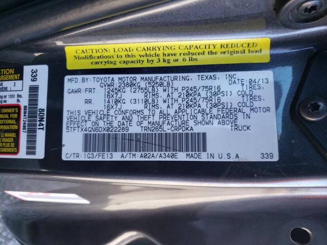 2013 TOYOTA TACOMA PRE 5TFTX4GN6DX022289