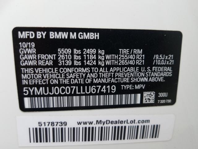 2020 BMW X4 M COMPE 5YMUJ0C07LLU67419