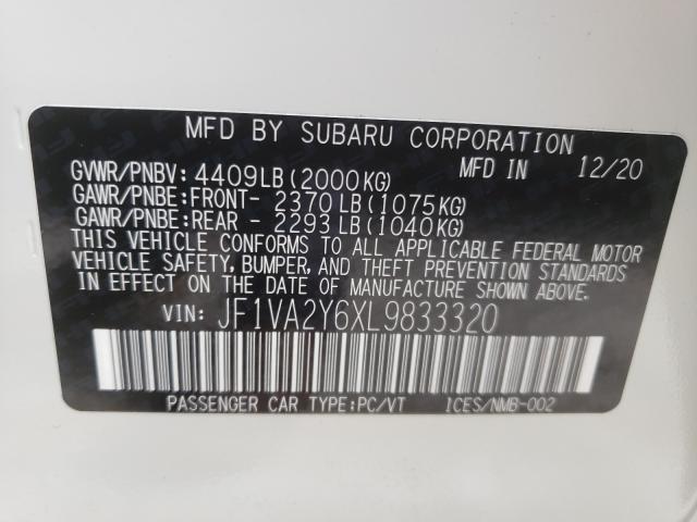 2020 SUBARU WRX STI LI JF1VA2Y6XL9833320