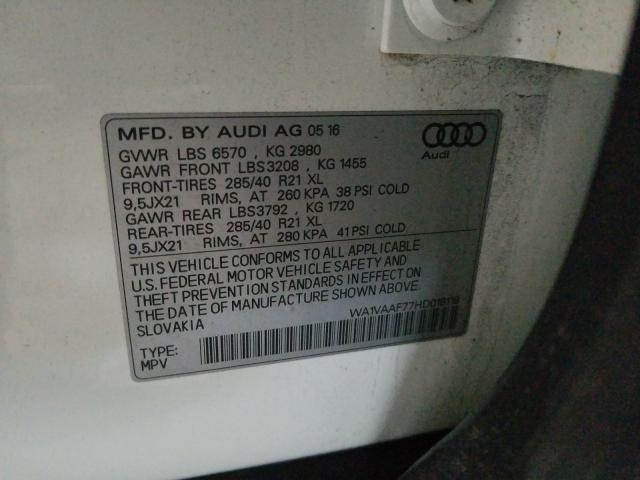 2017 AUDI Q7 PRESTIG WA1VAAF77HD018118