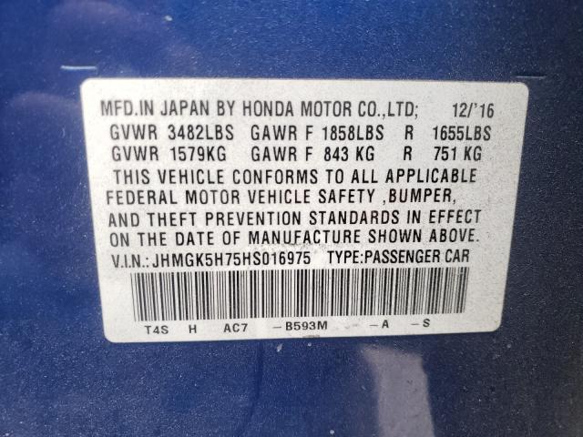 2017 HONDA FIT EX JHMGK5H75HS016975