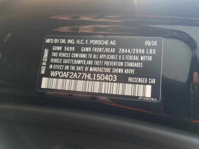 2017 PORSCHE PANAMERA T WP0AF2A77HL150403