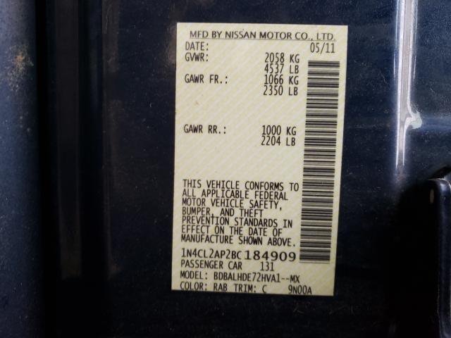 2011 NISSAN ALTIMA HYB 1N4CL2AP2BC184909