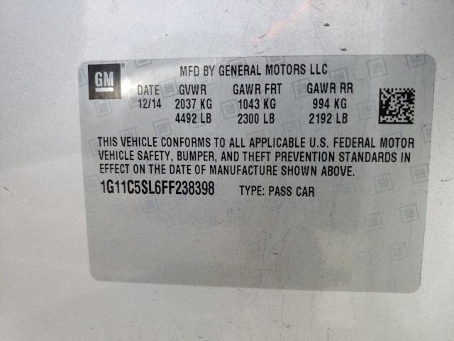2015 CHEVROLET MALIBU 1LT 1G11C5SL6FF238398