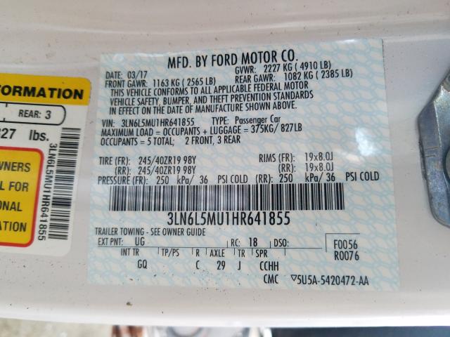 2017 LINCOLN MKZ HYBRID 3LN6L5MU1HR641855