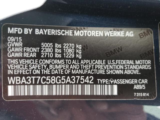 2016 BMW 435 XI WBA3T7C58G5A37542
