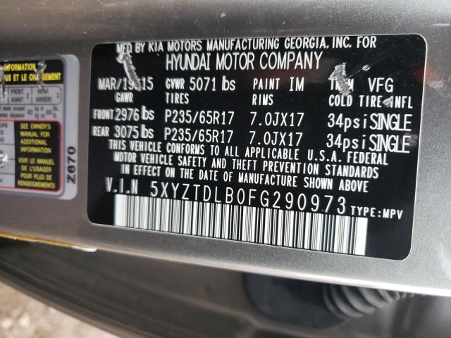 2015 HYUNDAI SANTA FE S 5XYZTDLB0FG290973