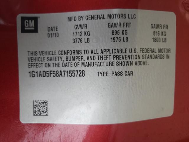 2010 CHEVROLET COBALT 1LT 1G1AD5F58A7155728