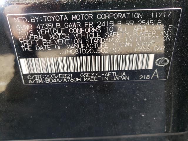 2018 LEXUS IS JTHC81D20J5026821