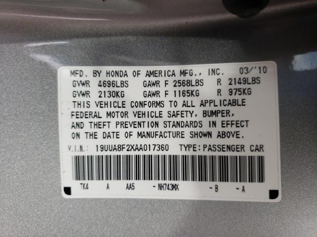 2010 ACURA TL 19UUA8F2XAA017360