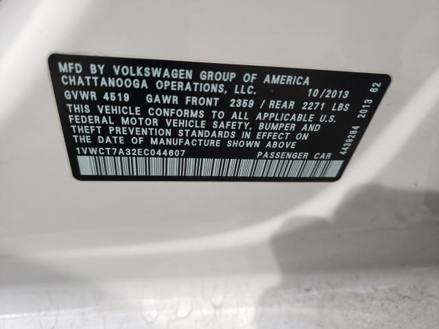 2014 VOLKSWAGEN 52 PORSCH 1VWCT7A32EC044607