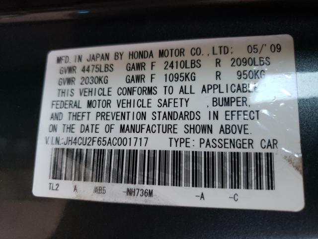 2010 ACURA TSX JH4CU2F65AC001717