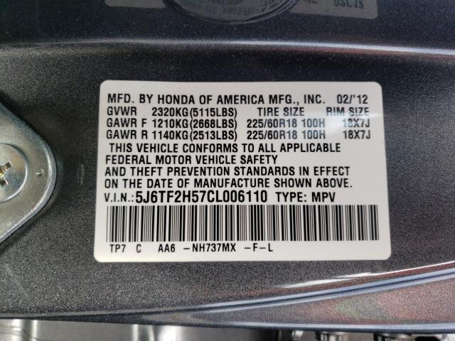 2012 HONDA CROSSTOUR 5J6TF2H57CL006110