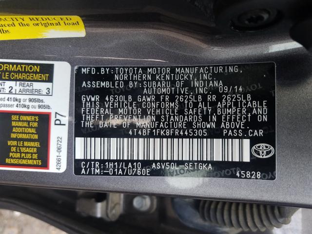2015 TOYOTA CAMRY LE 4T4BF1FK8FR445305
