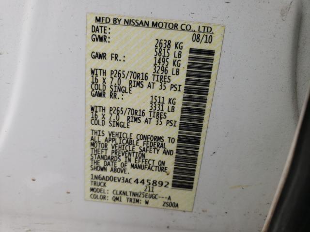 2010 NISSAN FRONTIER C 1N6AD0EV3AC445892