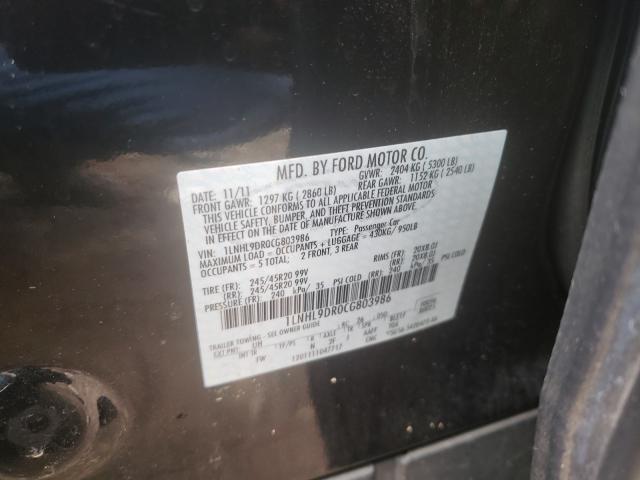 2012 LINCOLN MKS 1LNHL9DR0CG803986