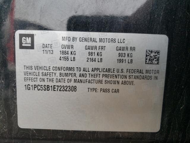 2014 CHEVROLET CRUZE LT 1G1PC5SB1E7232308