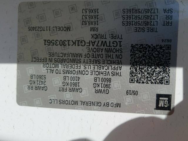 2019 GMC SAVANA G25 1GTW7AFG1K1303561