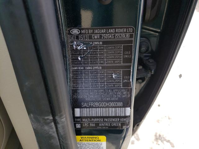 2013 LAND ROVER LR2 HSE SALFR2BG0DH360388